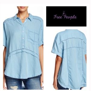 Free People Linen Blend Shirt